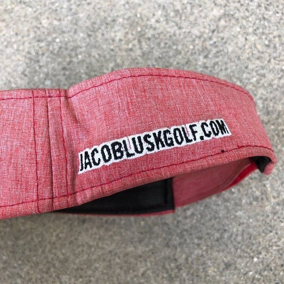 JAL GOLF Visor Hat Cap Men's One Size Jacob Lusk Adjustable Red Pukka - Picture 4 of 8